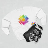 Rainbow Flower Unisex Premium Crewneck Sweatshirt - Ashley's Cosplay Cache