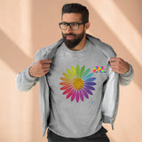 Rainbow Flower Unisex Premium Crewneck Sweatshirt - Ashley's Cosplay Cache