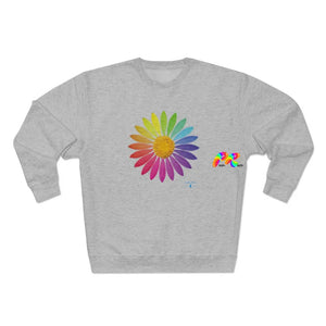 Rainbow Flower Unisex Premium Crewneck Sweatshirt - Ashley's Cosplay Cache