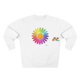 Rainbow Flower Unisex Premium Crewneck Sweatshirt - Ashley's Cosplay Cache