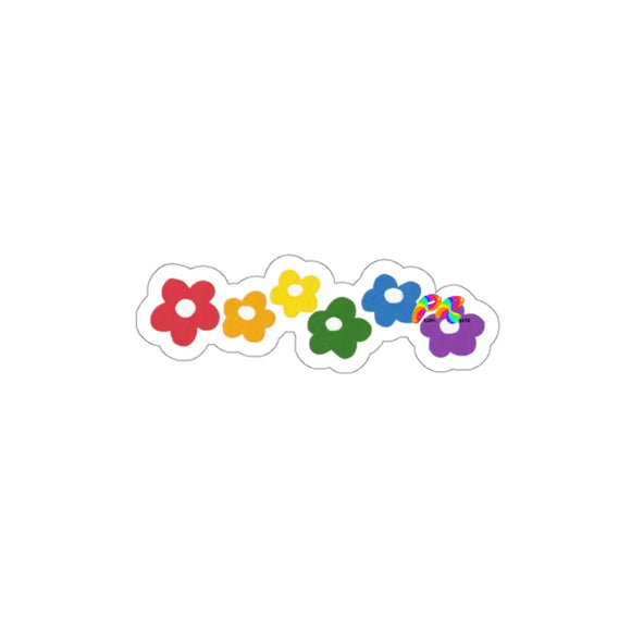 Rainbow Flowers Die-Cut Stickers - Ashley's Cosplay Cache