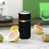 Rainbow Hearts Slim Can Cooler - Ashley's Cosplay Cache