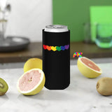 Rainbow Hearts Slim Can Cooler - Ashley's Cosplay Cache