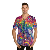 Rainbow Rider Men's Baseball Jersey, lgbtq rave jersey, small to 2xl, pastel colors with rainbows and unicorns  - Cosplay Moon