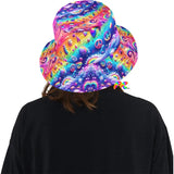 Explore the vibrant Rave Galaxy Unisex Bucket Hat made from 100% polyester. This stylish rave accessory features a mesmerizing galaxy design, perfect for EDM festivals and summer events. Ideal for matching couples rave outfits, this colorful bucket hat ensures you and your partner stand out. With unique design details, this hat is both fashionable and comfortable, making it an essential addition to your rave gear.