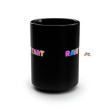 rave gifts, black coffee mug with rave tart in pop tart font, Rave Tart Black Mug 15Oz - cosplay moon