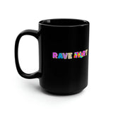 rave gifts, black coffee mug with rave tart in pop tart font, Rave Tart Black Mug 15Oz - cosplay moon