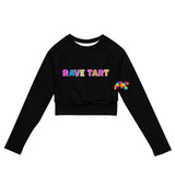 rave tart athletic crop top, black, long sleeves, crew neck, small to 6XL - cosplay moon