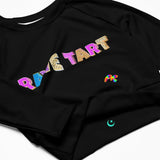 rave tart athletic crop top, black, long sleeves, crew neck, small to 6XL - cosplay moon