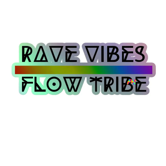 rave vibes flow tribe, holographic decal - cosplay moon