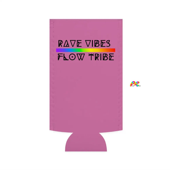 rave vibes flow tribe slim can koozie, purple - cosplay moon