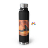 Silhouette of Cat on A Branch Under Full Moon 22oz Vacuum Insulated Bottle - Ashley's Cosplay Cache