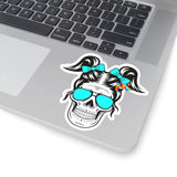 Skull Girl Blue Glasses Kiss-Cut Stickers - Ashley's Cosplay Cache