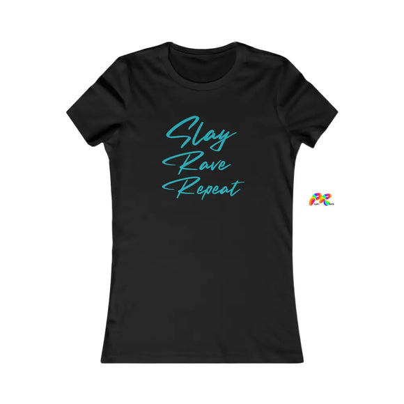 Rave T-Shirt For women, crew neck, xs to 3XL Slay Rave Repeat Slim Fit T-Shirt - Cosplay Moon