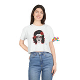 Cosplay Moon, White, Short Sleeved, Sugar Skull Woman, 100% Cotton, Women's, Crop Tee - Cosplay Moon