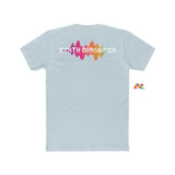 Prism Raves Synth Sorcerer EDM DJ cotton t-shirt, featuring a crew neck, short sleeves, and a vibrant streetwear design that celebrates the art of electronic music production, perfect for rave enthusiasts.