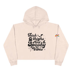 thick thighs spooky vibes cropped hoodie - cosplay moon