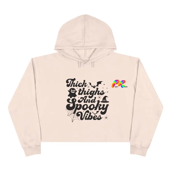 thick thighs spooky vibes cropped hoodie - cosplay moon