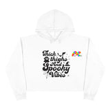 thick thighs spooky vibes cropped hoodie - cosplay moon