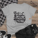 Thick Thighs Spooky Vibes Cotton T-Shirt