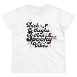 thick thighs spooky vibes t-shirt, crew neck, short sleeve, small to 3XL - cosplay moon