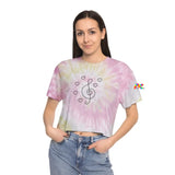Treble Clef and Hearts Women's Tie-Dye Crop Tee - Ashley's Cosplay Cache