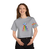 UFO with Rainbow, crew neck crop top, short sleeves, xs to 2XL comes in several colors UFO Pride Champion Women's Heritage Cropped T-Shirt - Cosplay Moon