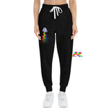 black joggers for women, polyester/spandex, two pockets, drawstring, ufo, sizes small to 3XLUFO Rainbow Athletic Joggers - Cosplay Moon