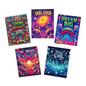 Vibe Tribe Multi-Design Encouraging Greeting Cards (5-Pack) 4.25’ X 5.5’ (Vertical) / Uncoated