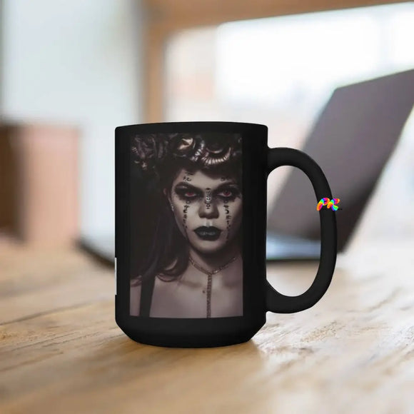 Witch With Red Eyes Black Mug 15oz - Cosplay Moon