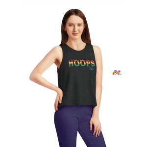 Cosplay Moon, Women's Dancer Cropped Tank Top, HOOOPS, Sleeveless, Crew Neck, 3 Colors, extra small to extra large, sleeveless, hula hoop shirts, apparel, clothing, gym shirt - Cosplay Moon