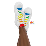 High Top, Women's, Canvas, White, Pride Shoes, Canvas, Converse-style Shoes - Cosplay Moon