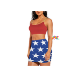 Wonder Woman Skirt Set With Crop Top