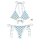 blue and white checkered alice in wonderland style pattern string bikini as small as extra extra small up to 6XL Soft and stretchy material with UPF 50+ Sizes up to 6XL Bikini top comes with removable padding for comfort Multiple ways to tie and style the bikini set Color design options for swimwear lining String bikini Women's//Female Plus Size Wonderland String Bikini - Cosplay Moon