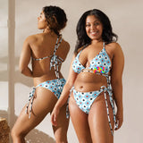 blue and white checkered alice in wonderland style pattern string bikini as small as extra extra small up to 6XL Soft and stretchy material with UPF 50+ Sizes up to 6XL Bikini top comes with removable padding for comfort Multiple ways to tie and style the bikini set Color design options for swimwear lining String bikini Women's//Female Plus Size Wonderland String Bikini - Cosplay Moon