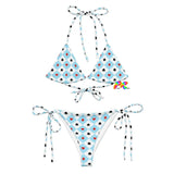 blue and white checkered alice in wonderland style pattern string bikini as small as extra extra small up to 6XL Soft and stretchy material with UPF 50+ Sizes up to 6XL Bikini top comes with removable padding for comfort Multiple ways to tie and style the bikini set Color design options for swimwear lining String bikini Women's//Female Plus Size Wonderland String Bikini - Cosplay Moon